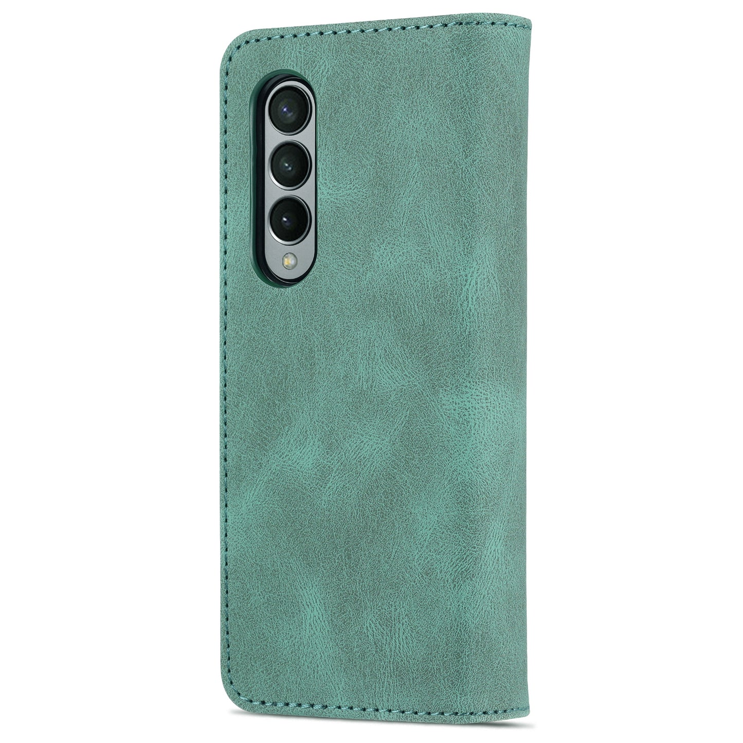 AZNS PU Leather Magnetic Clasp Closure Well-Protected Shockproof Phone Case with Stand Wallet for Samsung Galaxy Z Fold3 5G