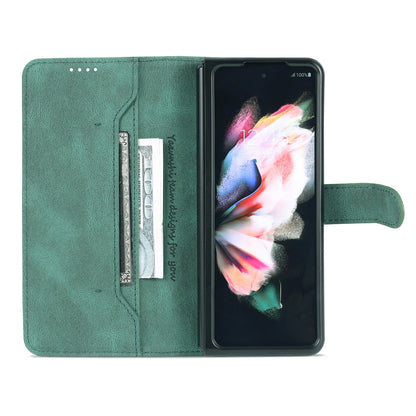 AZNS PU Leather Magnetic Clasp Closure Well-Protected Shockproof Phone Case with Stand Wallet for Samsung Galaxy Z Fold3 5G