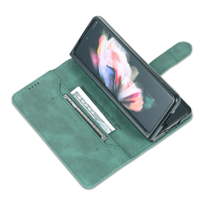 AZNS PU Leather Magnetic Clasp Closure Well-Protected Shockproof Phone Case with Stand Wallet for Samsung Galaxy Z Fold3 5G