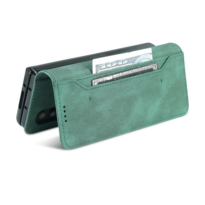 AZNS PU Leather Magnetic Clasp Closure Well-Protected Shockproof Phone Case with Stand Wallet for Samsung Galaxy Z Fold3 5G