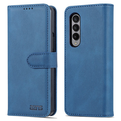 AZNS PU Leather Magnetic Clasp Closure Well-Protected Shockproof Phone Case with Stand Wallet for Samsung Galaxy Z Fold3 5G