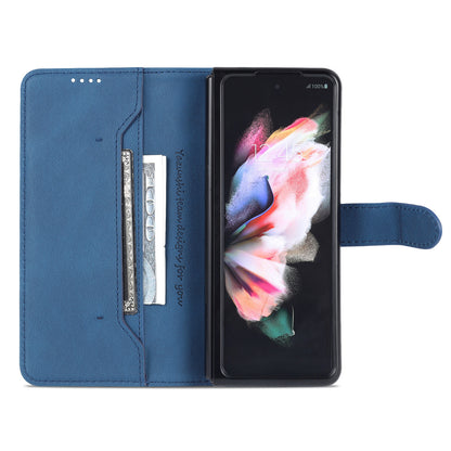 AZNS PU Leather Magnetic Clasp Closure Well-Protected Shockproof Phone Case with Stand Wallet for Samsung Galaxy Z Fold3 5G