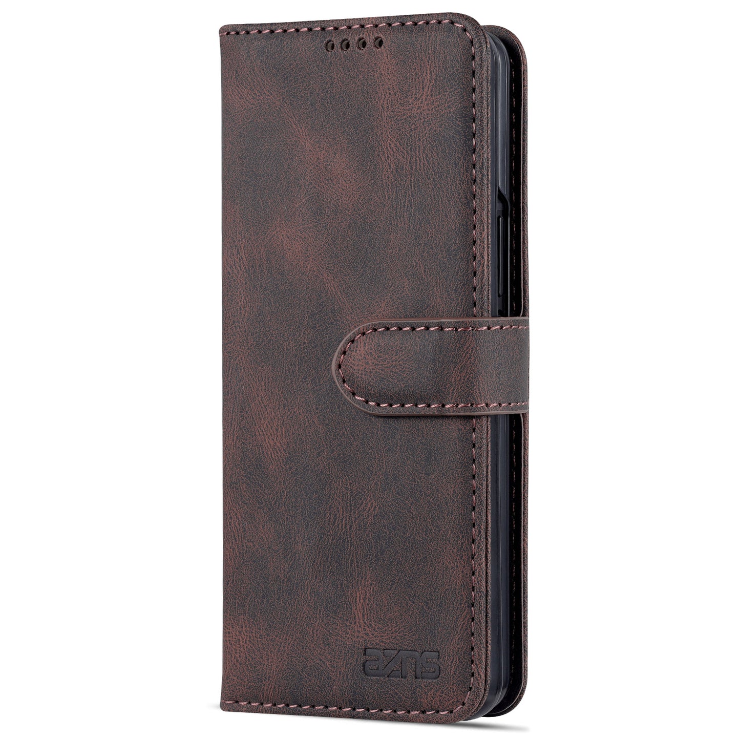 AZNS PU Leather Magnetic Clasp Closure Well-Protected Shockproof Phone Case with Stand Wallet for Samsung Galaxy Z Fold3 5G
