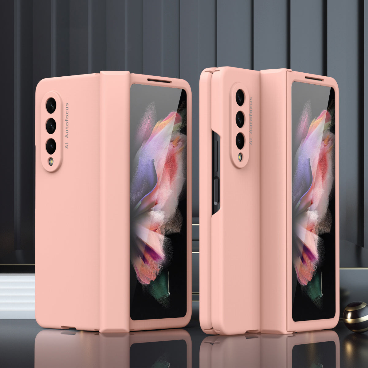 Hard PC Phone Flip Case Cover with Glass Screen Protector for Samsung Galaxy Z Fold3 5G