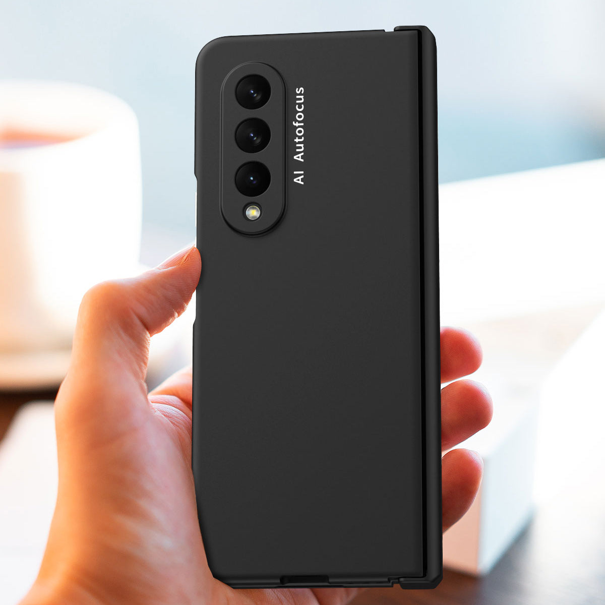 Hard PC Phone Flip Case Cover with Glass Screen Protector for Samsung Galaxy Z Fold3 5G