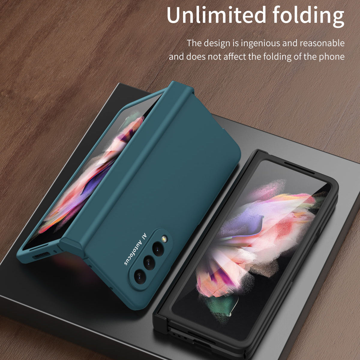 Hard PC Phone Flip Case Cover with Glass Screen Protector for Samsung Galaxy Z Fold3 5G