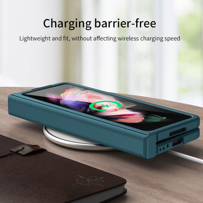 Hard PC Phone Flip Case Cover with Glass Screen Protector for Samsung Galaxy Z Fold3 5G