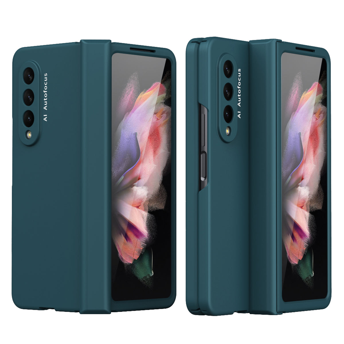 Hard PC Phone Flip Case Cover with Glass Screen Protector for Samsung Galaxy Z Fold3 5G