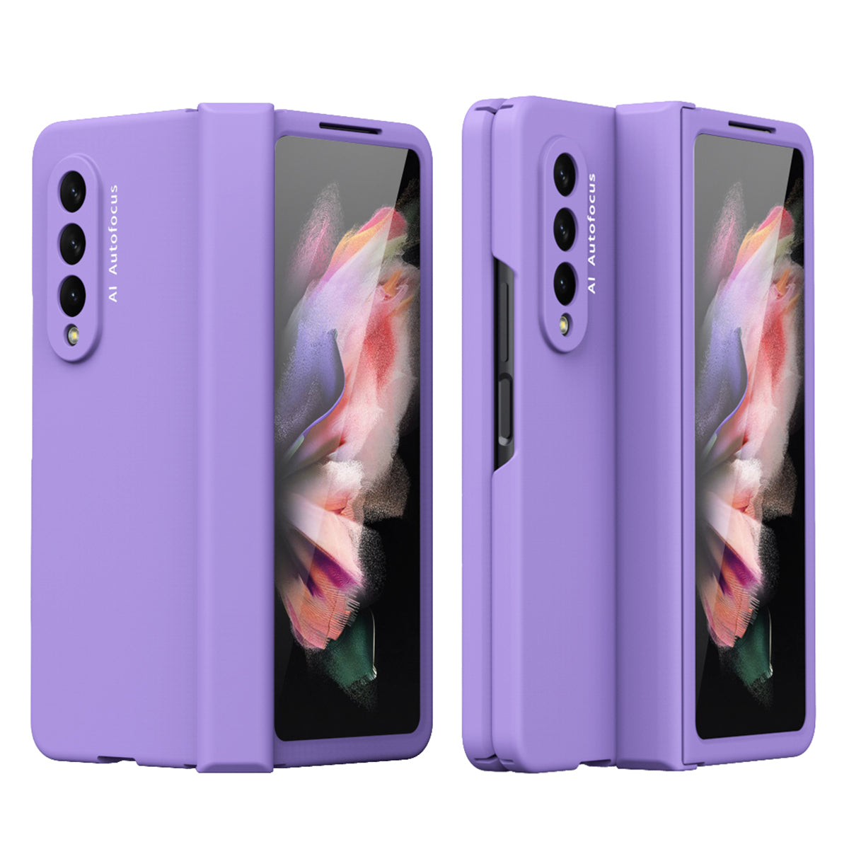 Hard PC Phone Flip Case Cover with Glass Screen Protector for Samsung Galaxy Z Fold3 5G