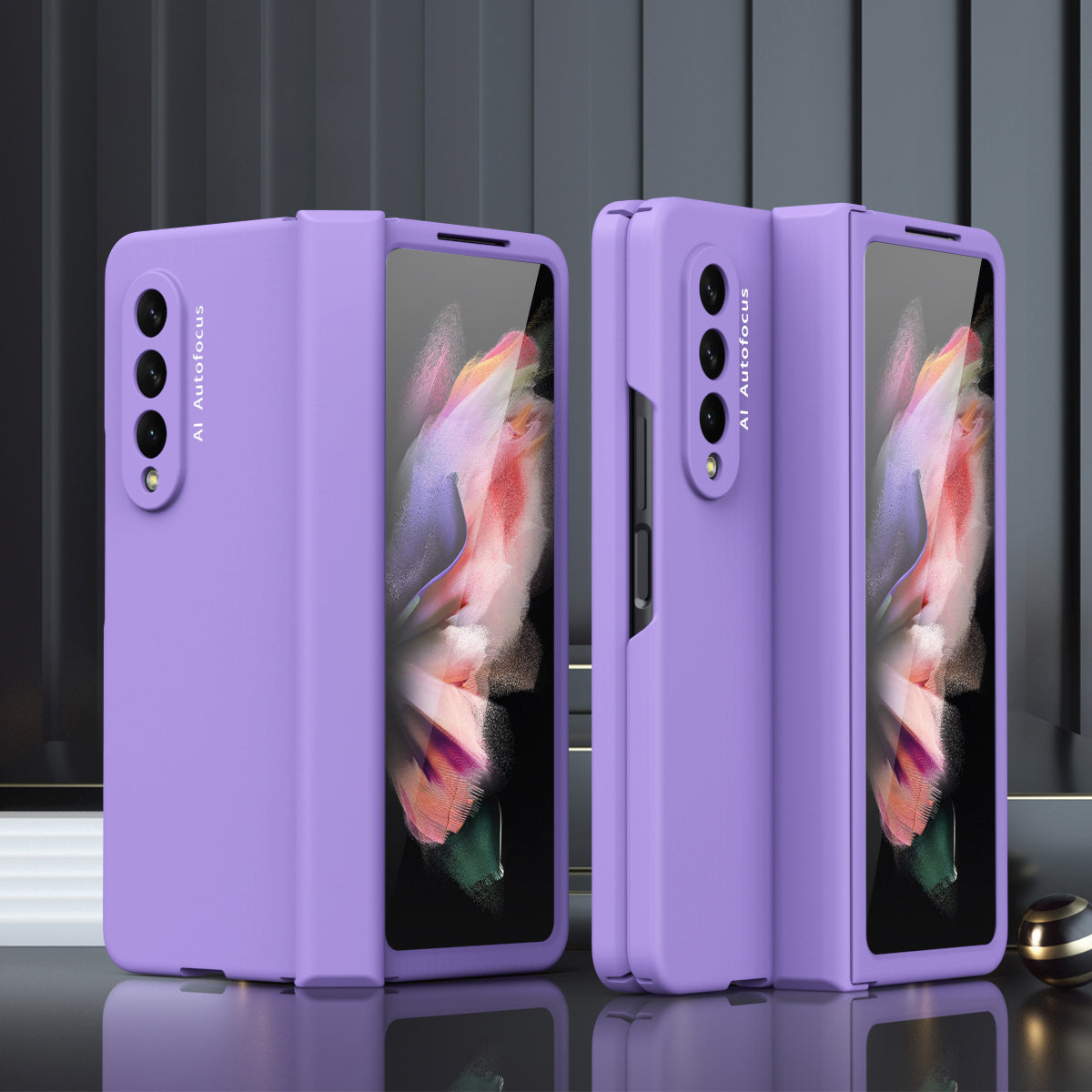 Hard PC Phone Flip Case Cover with Glass Screen Protector for Samsung Galaxy Z Fold3 5G