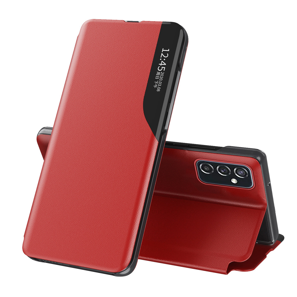 Smart View Window Stand PU Leather Folio Protective Magnetic Closure Flip Cover for Samsung Galaxy M52 5G
