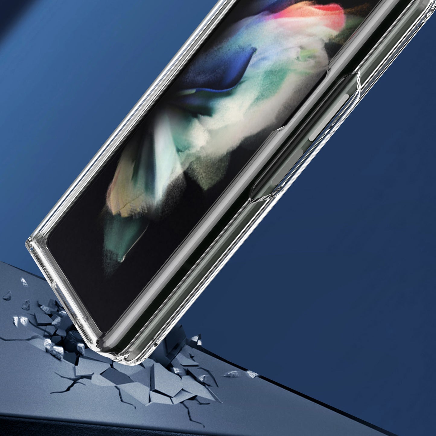 Foldable Anti-drop Scratch-resistant Light Slim TPU + Acrylic Phone Case Cover for Samsung Galaxy Z Fold3 5G