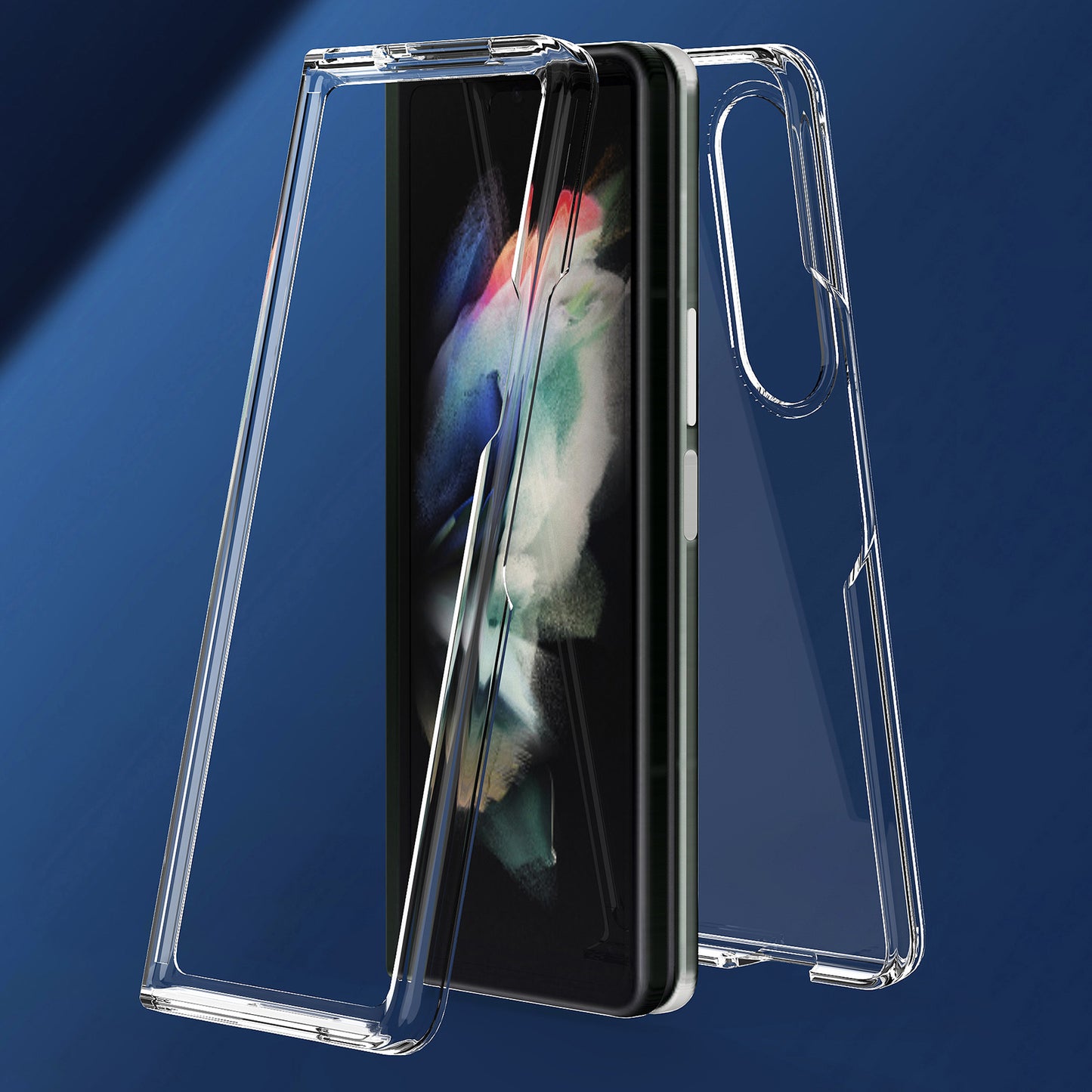 Foldable Anti-drop Scratch-resistant Light Slim TPU + Acrylic Phone Case Cover for Samsung Galaxy Z Fold3 5G