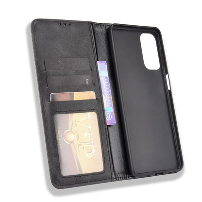 Retro Textured Surface Anti-Drop Phone Leather Case Wallet Stand Cover for Samsung Galaxy M52 5G