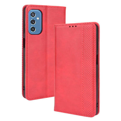 Retro Textured Surface Anti-Drop Phone Leather Case Wallet Stand Cover for Samsung Galaxy M52 5G