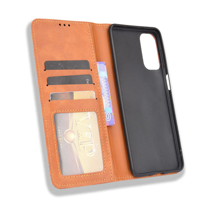 Retro Textured Surface Anti-Drop Phone Leather Case Wallet Stand Cover for Samsung Galaxy M52 5G