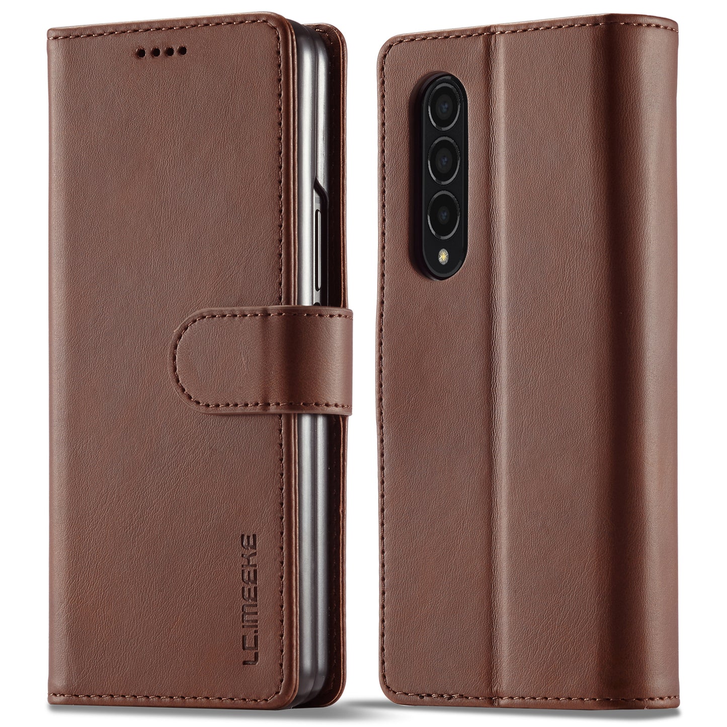 LC.IMEEKE Magnetic Clasp Stand Wallet PU Leather Folding Phone Case for Samsung Galaxy Z Fold3 5G