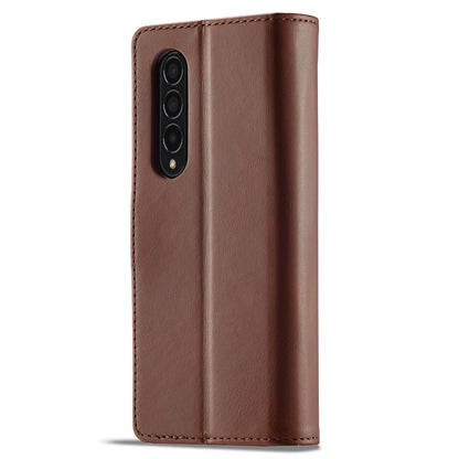 LC.IMEEKE Magnetic Clasp Stand Wallet PU Leather Folding Phone Case for Samsung Galaxy Z Fold3 5G