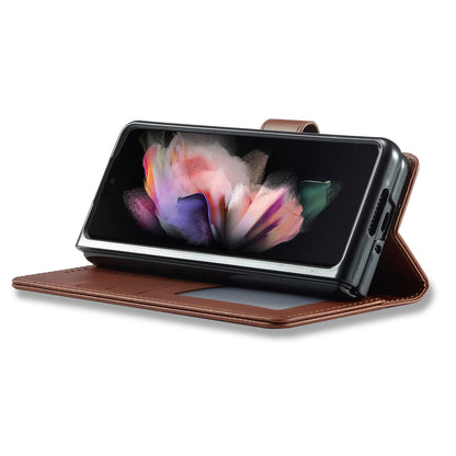 LC.IMEEKE Magnetic Clasp Stand Wallet PU Leather Folding Phone Case for Samsung Galaxy Z Fold3 5G