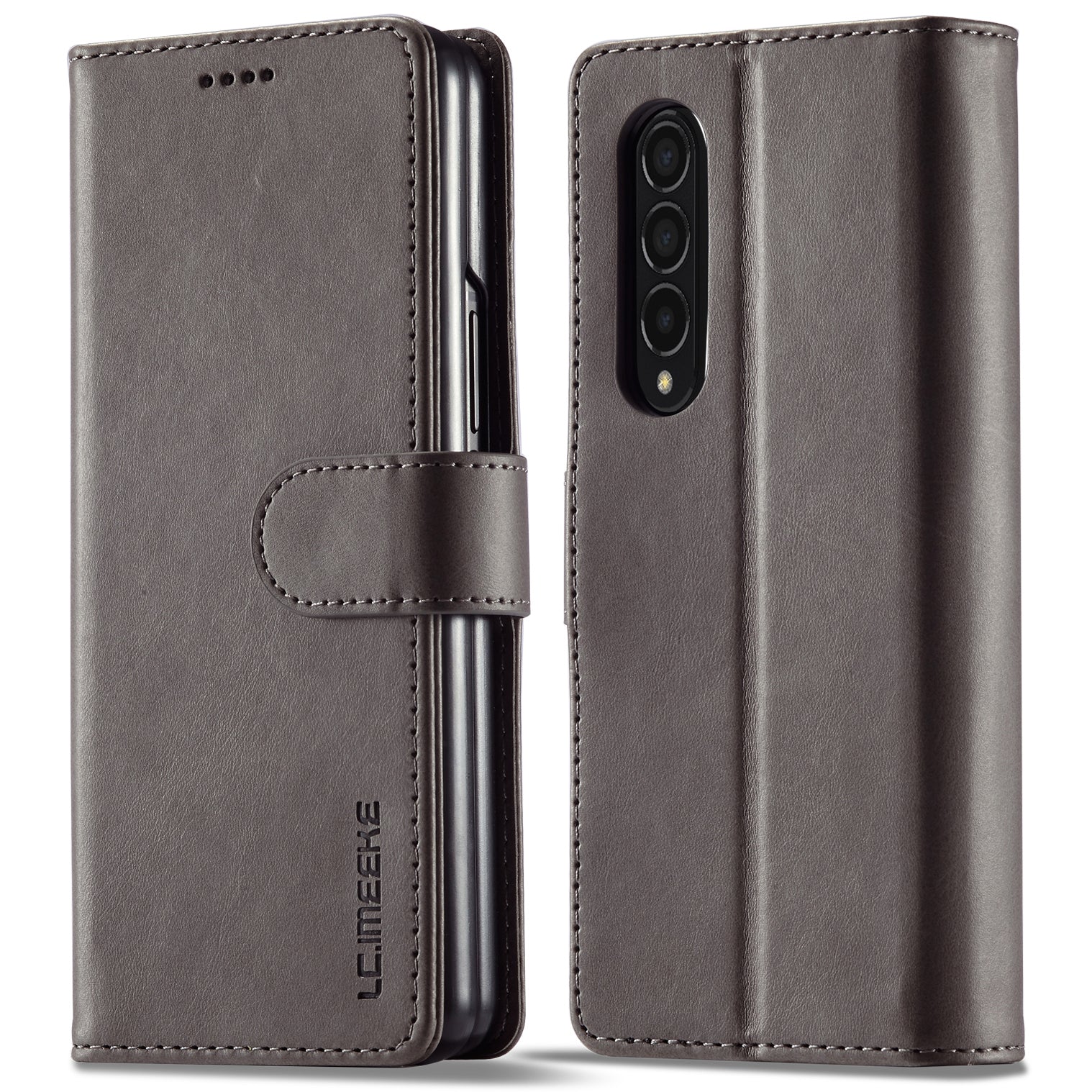 LC.IMEEKE Magnetic Clasp Stand Wallet PU Leather Folding Phone Case for Samsung Galaxy Z Fold3 5G