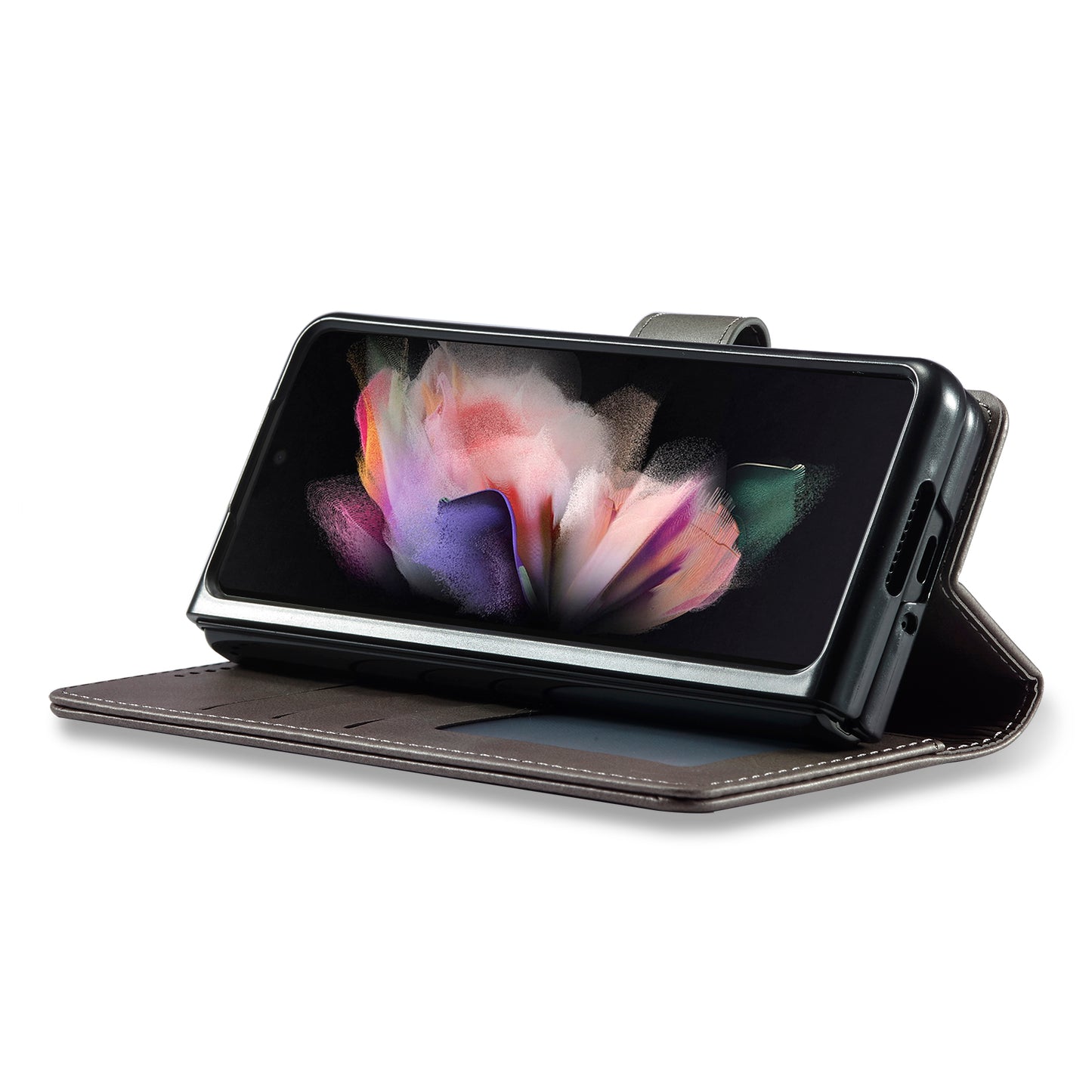 LC.IMEEKE Magnetic Clasp Stand Wallet PU Leather Folding Phone Case for Samsung Galaxy Z Fold3 5G