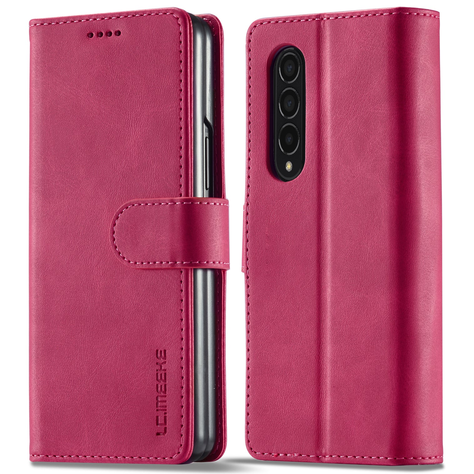 LC.IMEEKE Magnetic Clasp Stand Wallet PU Leather Folding Phone Case for Samsung Galaxy Z Fold3 5G