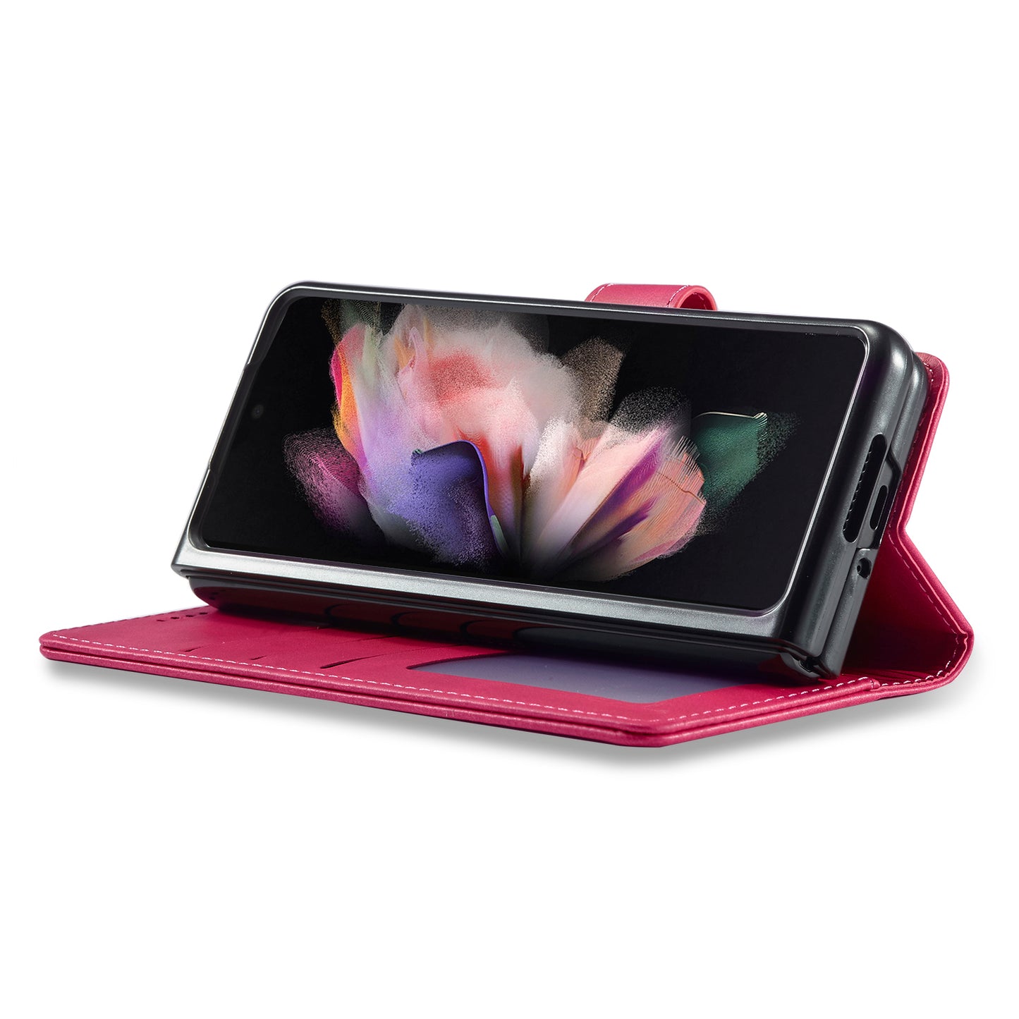 LC.IMEEKE Magnetic Clasp Stand Wallet PU Leather Folding Phone Case for Samsung Galaxy Z Fold3 5G