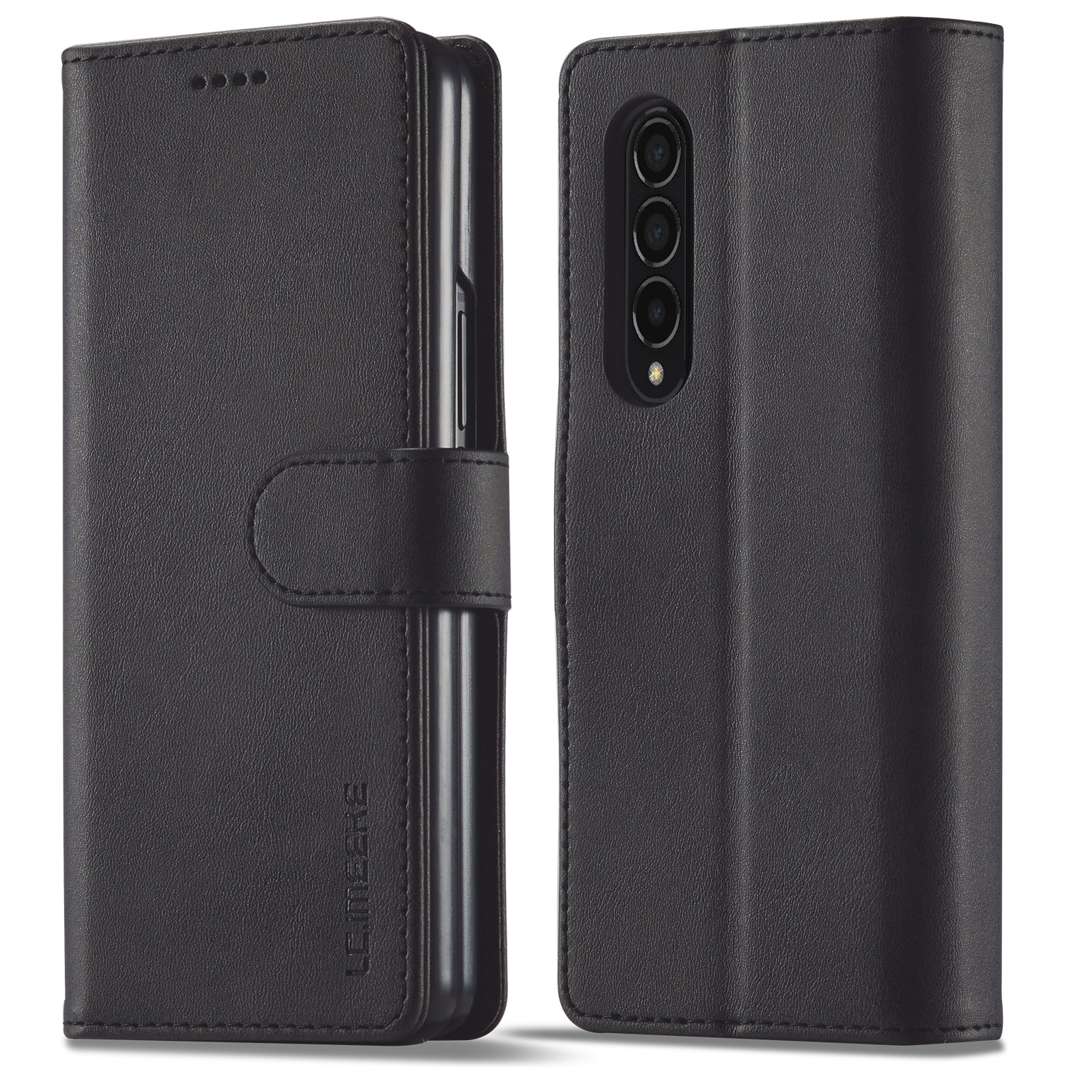 LC.IMEEKE Magnetic Clasp Stand Wallet PU Leather Folding Phone Case for Samsung Galaxy Z Fold3 5G