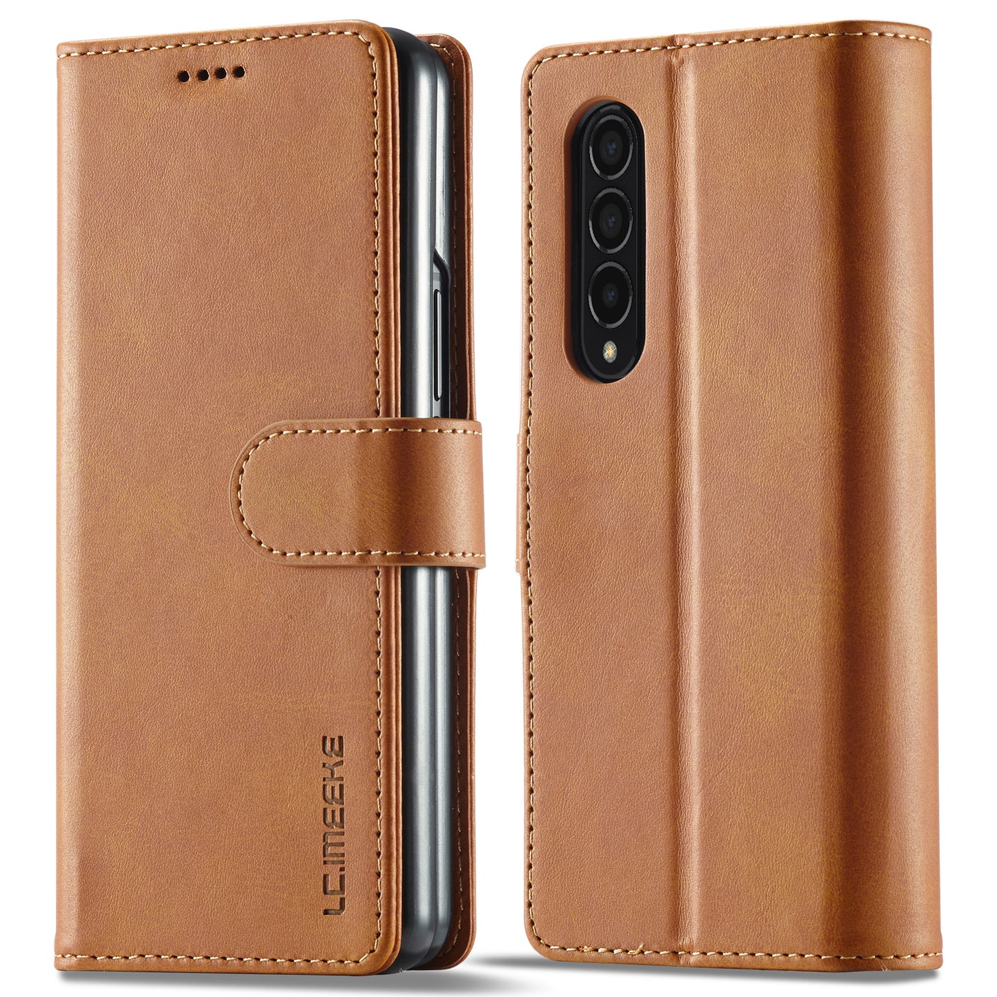LC.IMEEKE Magnetic Clasp Stand Wallet PU Leather Folding Phone Case for Samsung Galaxy Z Fold3 5G