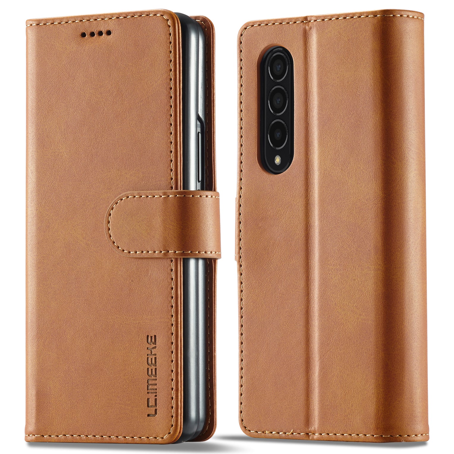 LC.IMEEKE Magnetic Clasp Stand Wallet PU Leather Folding Phone Case for Samsung Galaxy Z Fold3 5G