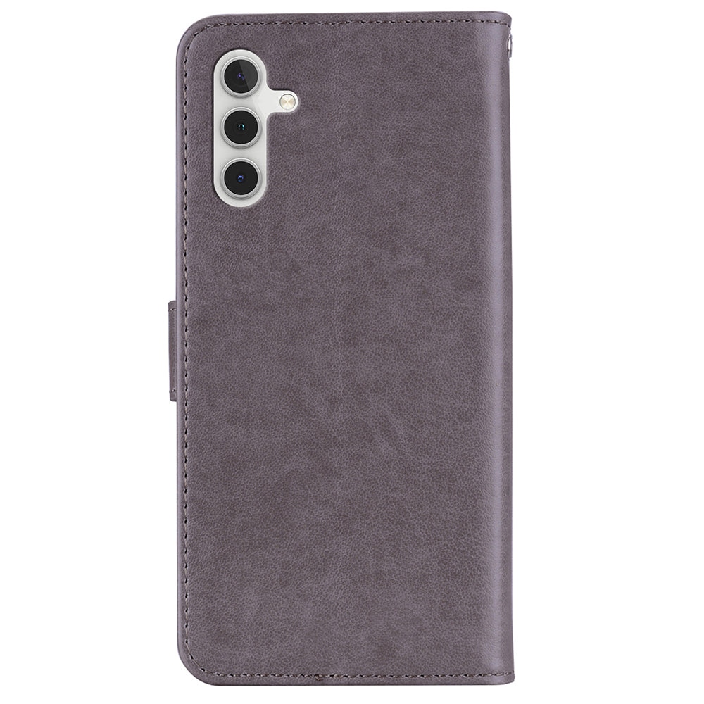Rhinestone Decor Flip PU Leather Magnetic Clasp Case Wallet Stand Owl Flower Imprinted Shell Cover with Strap for Samsung Galaxy A13 5G / A04s 4G (164.7 x 76.7 x 9.1 mm)