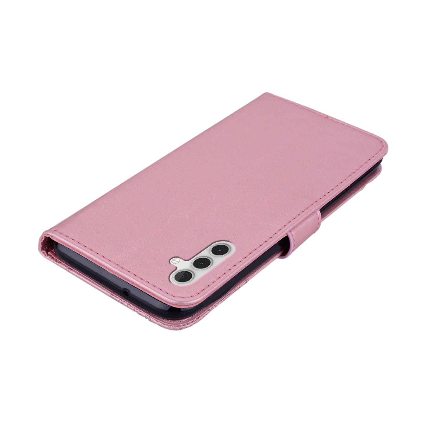 Rhinestone Decor Flip PU Leather Magnetic Clasp Case Wallet Stand Owl Flower Imprinted Shell Cover with Strap for Samsung Galaxy A13 5G / A04s 4G (164.7 x 76.7 x 9.1 mm)