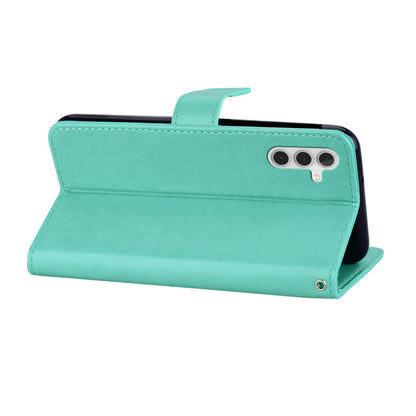 Rhinestone Decor Flip PU Leather Magnetic Clasp Case Wallet Stand Owl Flower Imprinted Shell Cover with Strap for Samsung Galaxy A13 5G / A04s 4G (164.7 x 76.7 x 9.1 mm)