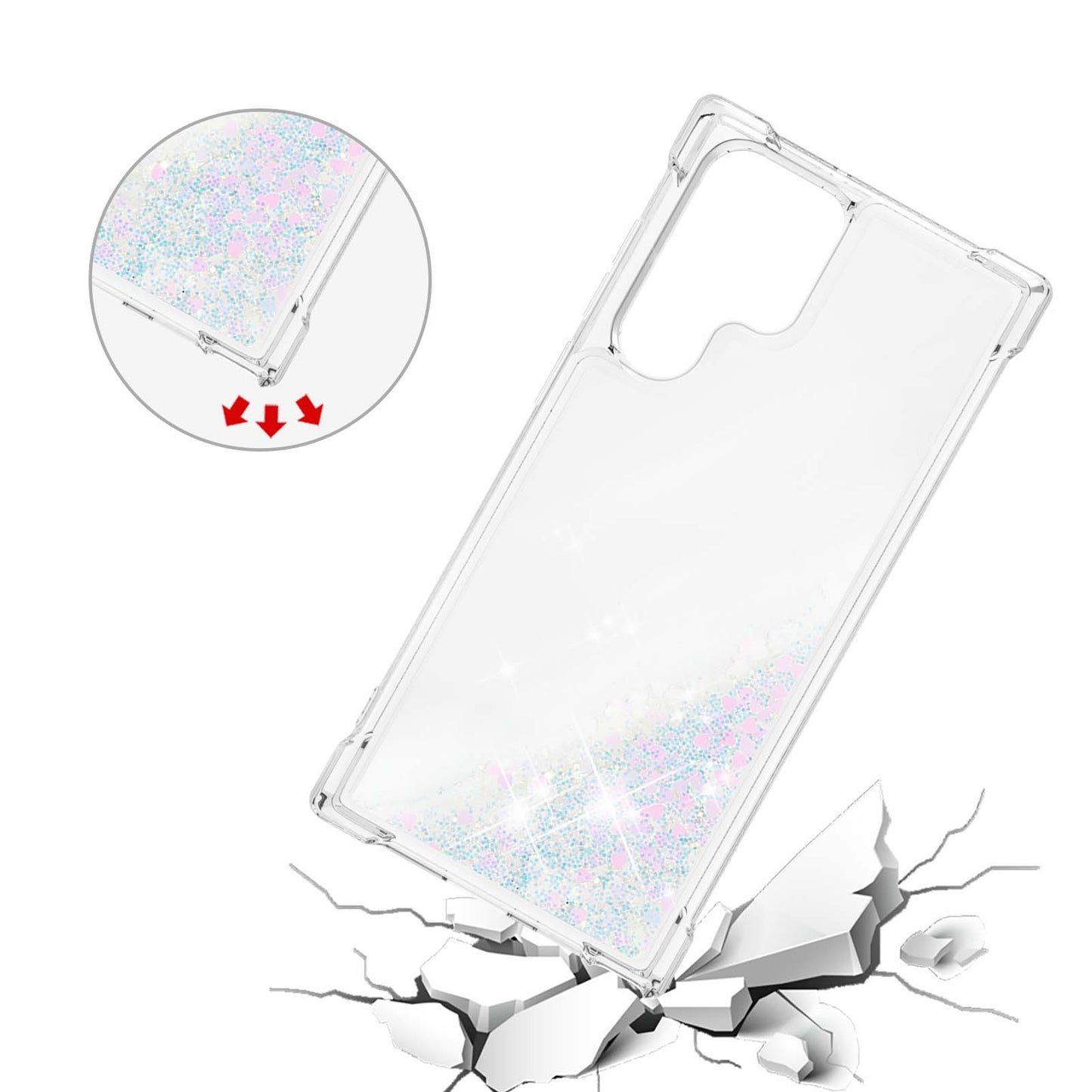 Quicksand TPU Protective Cover Shell Anti-Drop Multiple Color Choices Phone Case for Samsung Galaxy S22 Ultra 5G