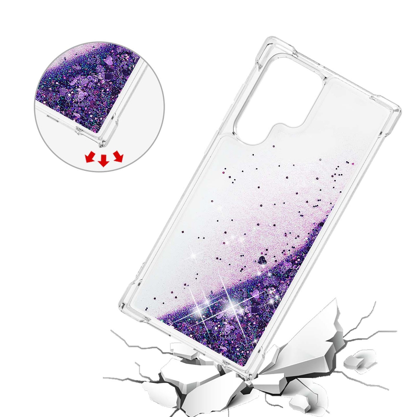 Quicksand TPU Protective Cover Shell Anti-Drop Multiple Color Choices Phone Case for Samsung Galaxy S22 Ultra 5G