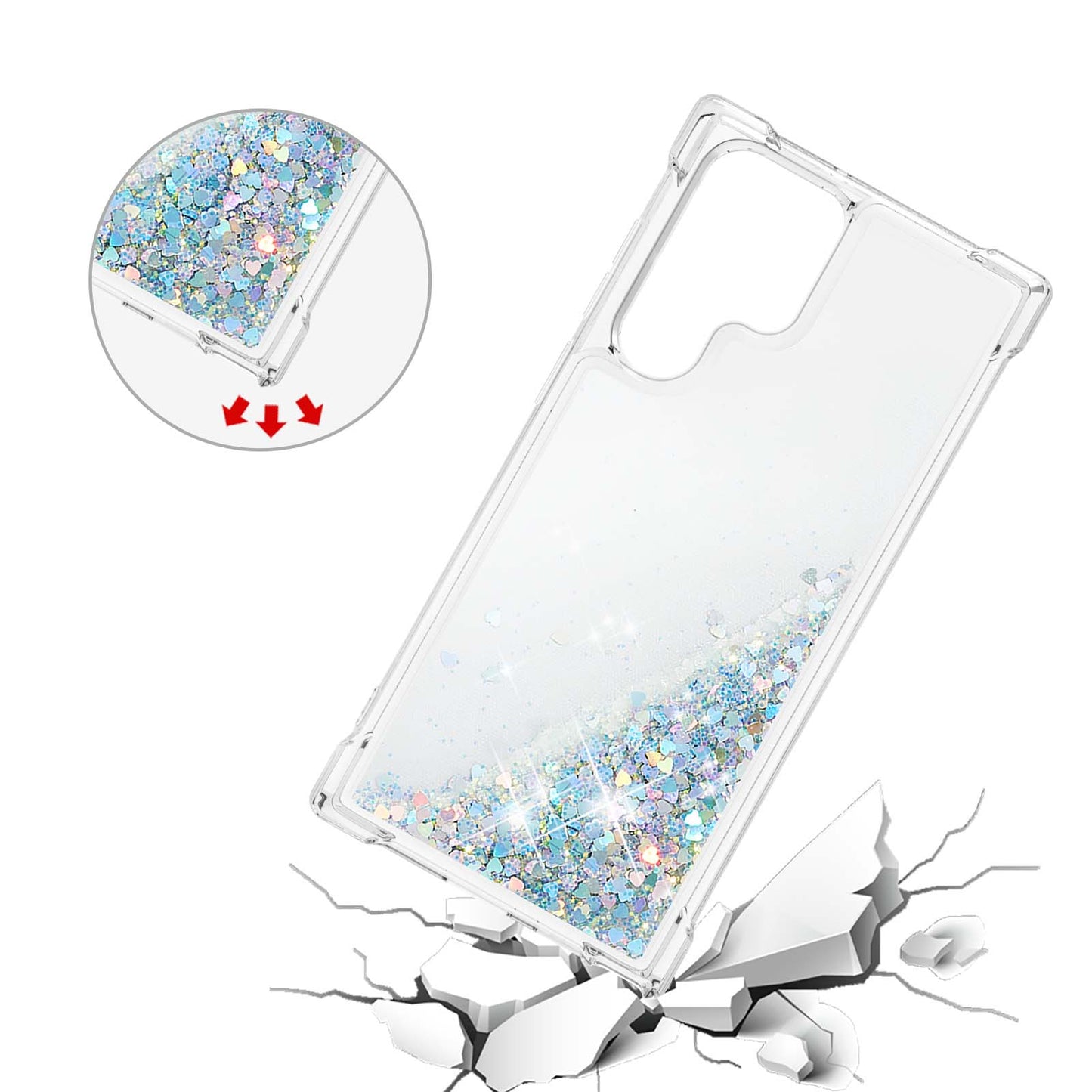 Quicksand TPU Protective Cover Shell Anti-Drop Multiple Color Choices Phone Case for Samsung Galaxy S22 Ultra 5G