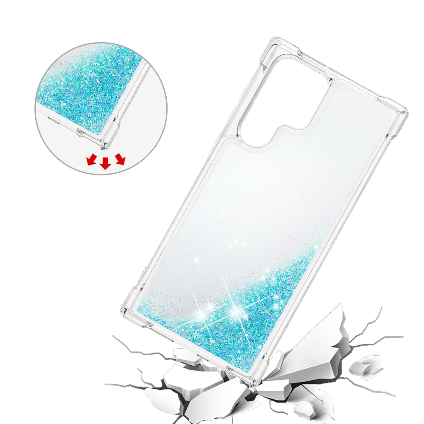 Quicksand TPU Protective Cover Shell Anti-Drop Multiple Color Choices Phone Case for Samsung Galaxy S22 Ultra 5G