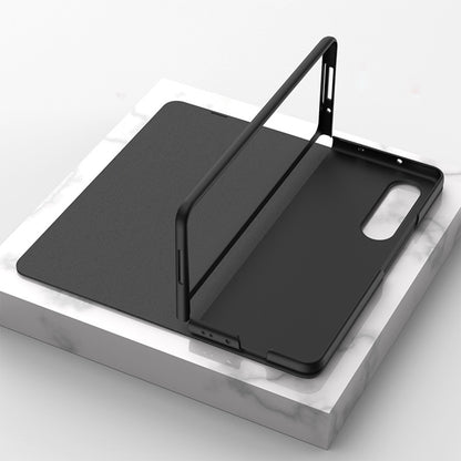 PU Leather + Tempered Glass + PC Phone Case Pattern Printed Stylish Protective Cover for Samsung Galaxy Z Fold3 5G/W22 5G