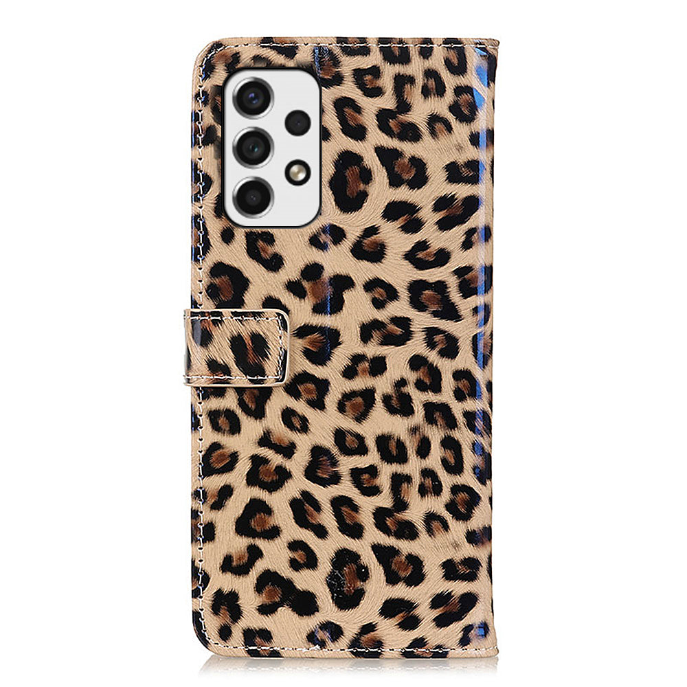 Leopard Pattern Design Protective Cover PU Leather Stand Flip Wallet Phone Case for Samsung Galaxy A53 5G