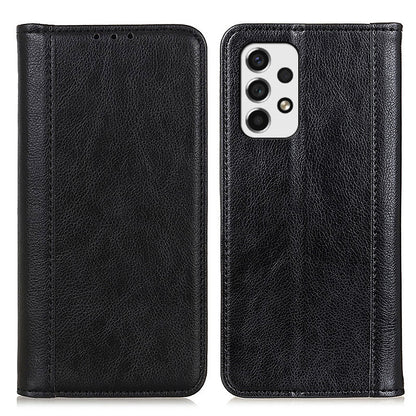 Magnetic Auto Closure Litchi Texture Split Leather Wallet Stand Shockproof Anti-fall Cover for Samsung Galaxy A53 5G