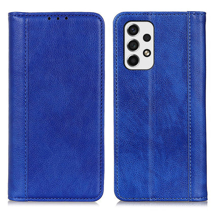 Magnetic Auto Closure Litchi Texture Split Leather Wallet Stand Shockproof Anti-fall Cover for Samsung Galaxy A53 5G