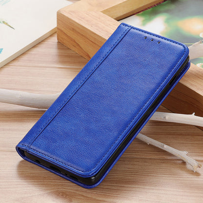 Magnetic Auto Closure Litchi Texture Split Leather Wallet Stand Shockproof Anti-fall Cover for Samsung Galaxy A53 5G