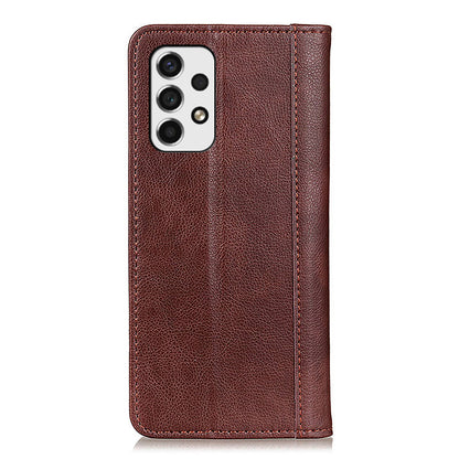 Magnetic Auto Closure Litchi Texture Split Leather Wallet Stand Shockproof Anti-fall Cover for Samsung Galaxy A53 5G