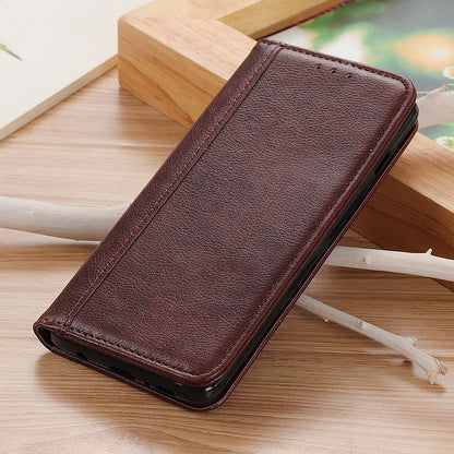 Magnetic Auto Closure Litchi Texture Split Leather Wallet Stand Shockproof Anti-fall Cover for Samsung Galaxy A53 5G