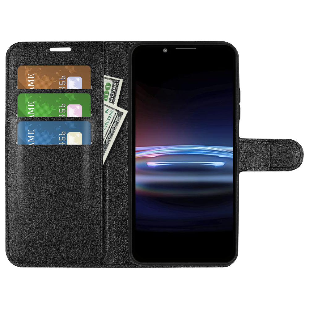 Magnetic Closure Litchi Texture PU Leather Wallet Case Stand Flip Folio Phone Cover for Sony Xperia Pro-I