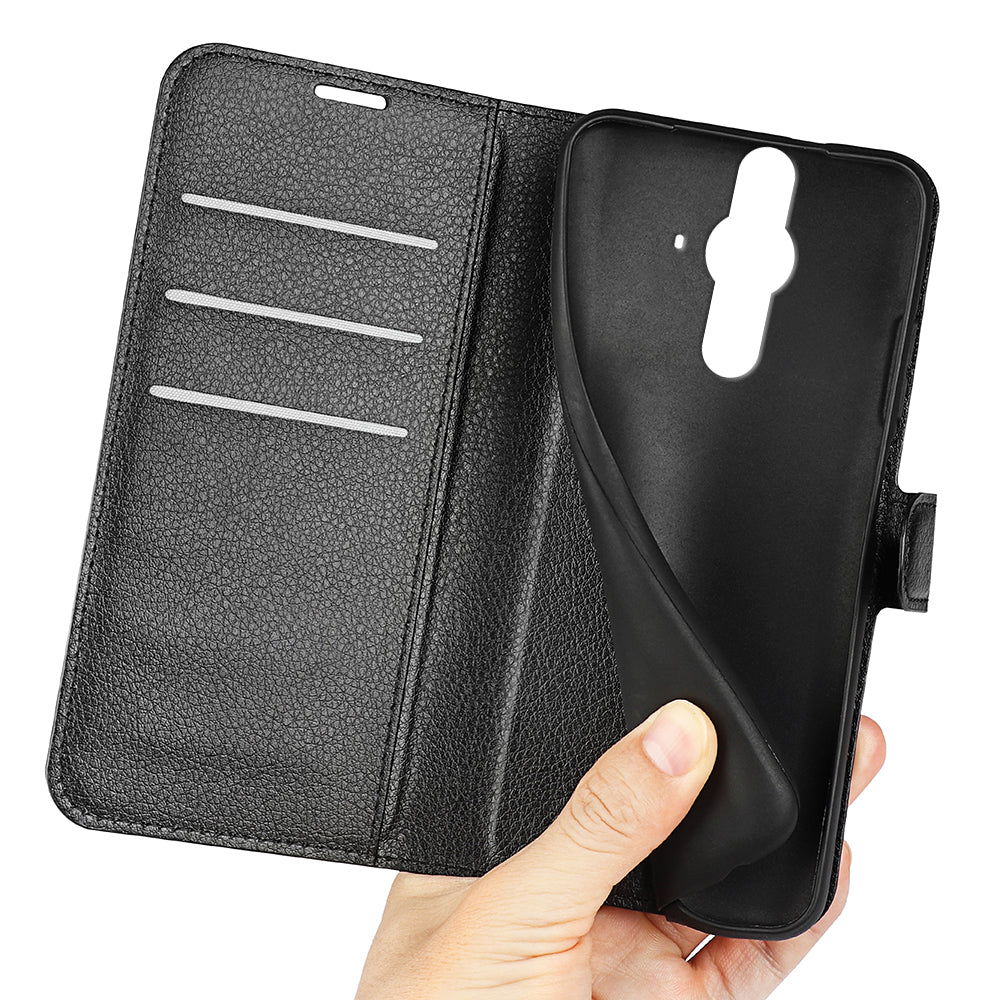 Magnetic Closure Litchi Texture PU Leather Wallet Case Stand Flip Folio Phone Cover for Sony Xperia Pro-I