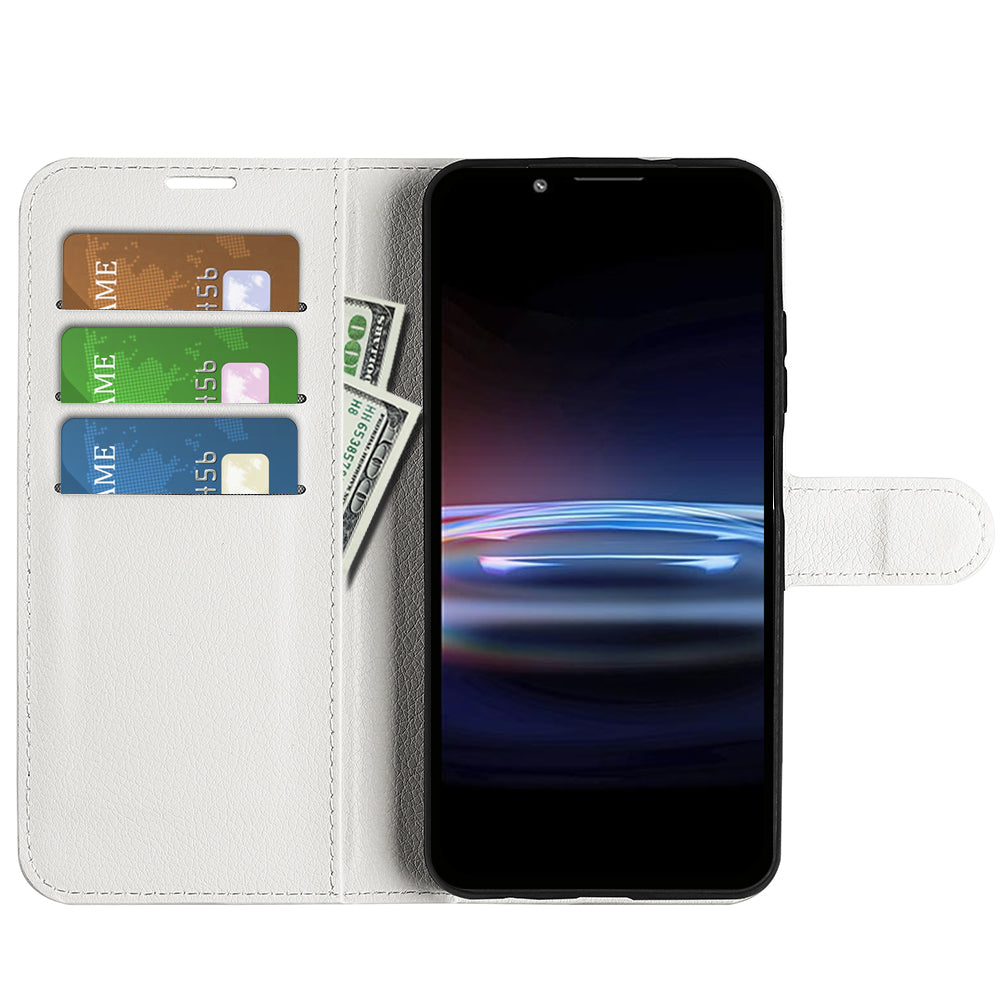Magnetic Closure Litchi Texture PU Leather Wallet Case Stand Flip Folio Phone Cover for Sony Xperia Pro-I