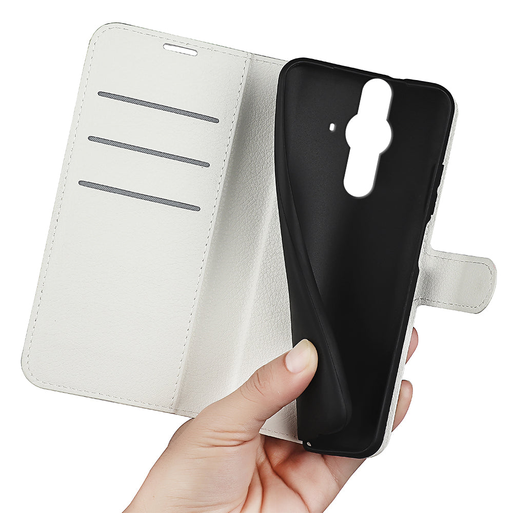 Magnetic Closure Litchi Texture PU Leather Wallet Case Stand Flip Folio Phone Cover for Sony Xperia Pro-I