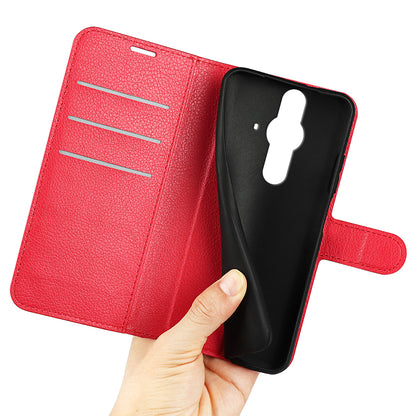 Magnetic Closure Litchi Texture PU Leather Wallet Case Stand Flip Folio Phone Cover for Sony Xperia Pro-I