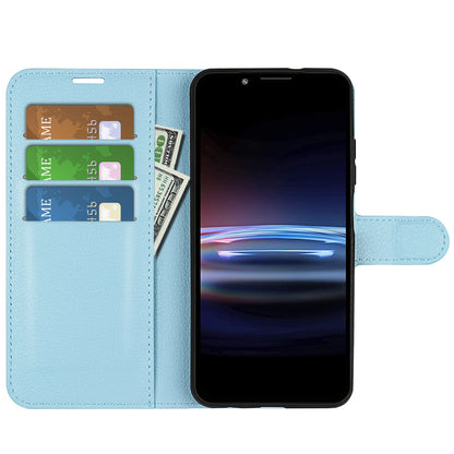 Magnetic Closure Litchi Texture PU Leather Wallet Case Stand Flip Folio Phone Cover for Sony Xperia Pro-I